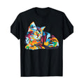 Cute Cat Graffiti Art Sketch Cat Lover Cat T-shirt Cute colorful Geometric Cat Cat Lover Art Cat T-shirt -100% cotton...