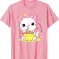 Cute Cat Ramen Noodle Kawaii Anime Youth Teen Girl TShirt Hoodie, Sweatshirt | CiraTrend.com