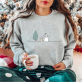 Cute Christmas Snowman Sweatshirt, Cute Snowman And Dog Tee Shirt, Christmas Tree Snowman Sweater, Winter Shirt,...