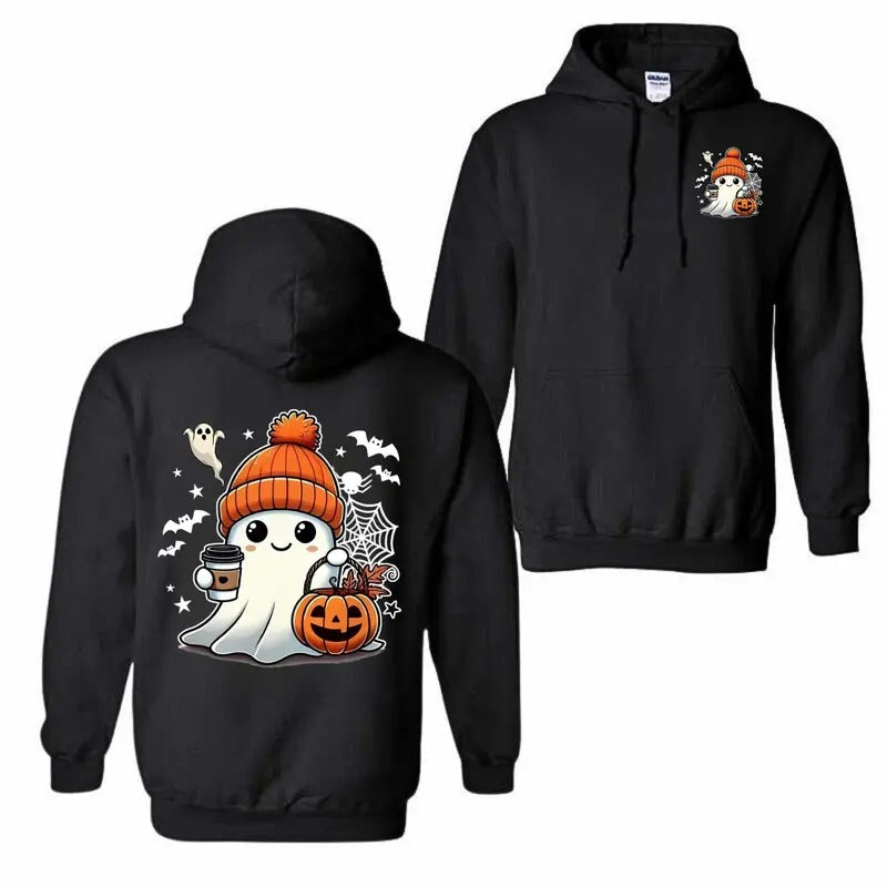 Cute Ghost Coffee Hoodie, Сute Little Ghost Iced Coffee Hoodie, Boo Ghost Hoodie, Ghost Coffee Crewneck, Halloween Coffee...