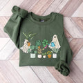 Cute Ghost Plant Lady Sweatshirt, Ghost halloween Sweatshirt, Plant Lover Gift, Funny Ghost Shirt, Fall Halloween...