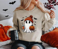 Cute Ghost Sweatshirt, Funny Spooky Sweatshirt, Halloween Crewneck for Women, Ghost Halloween Sweater, Cozy Spooky Season...