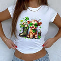 Cute Highland Cow Wearing St Patricks Day Sunglasses Baby Tee Hoodie, Sweatshirt | CiraTrend.com