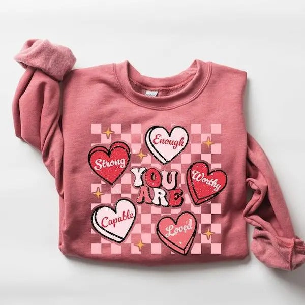 Cute Teacher Valentine Sweatshirt, Retro Heart Sweatshirt, Back to School Shirt, Love Teacher Tee, Teacher Valentine...