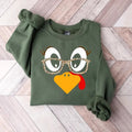 Cute Turkey Fall Thanksgiving Sweatshirt, Thanksgiving Family Matching Shirt,Turkey Face Shirt,Funny Thanksgiving...