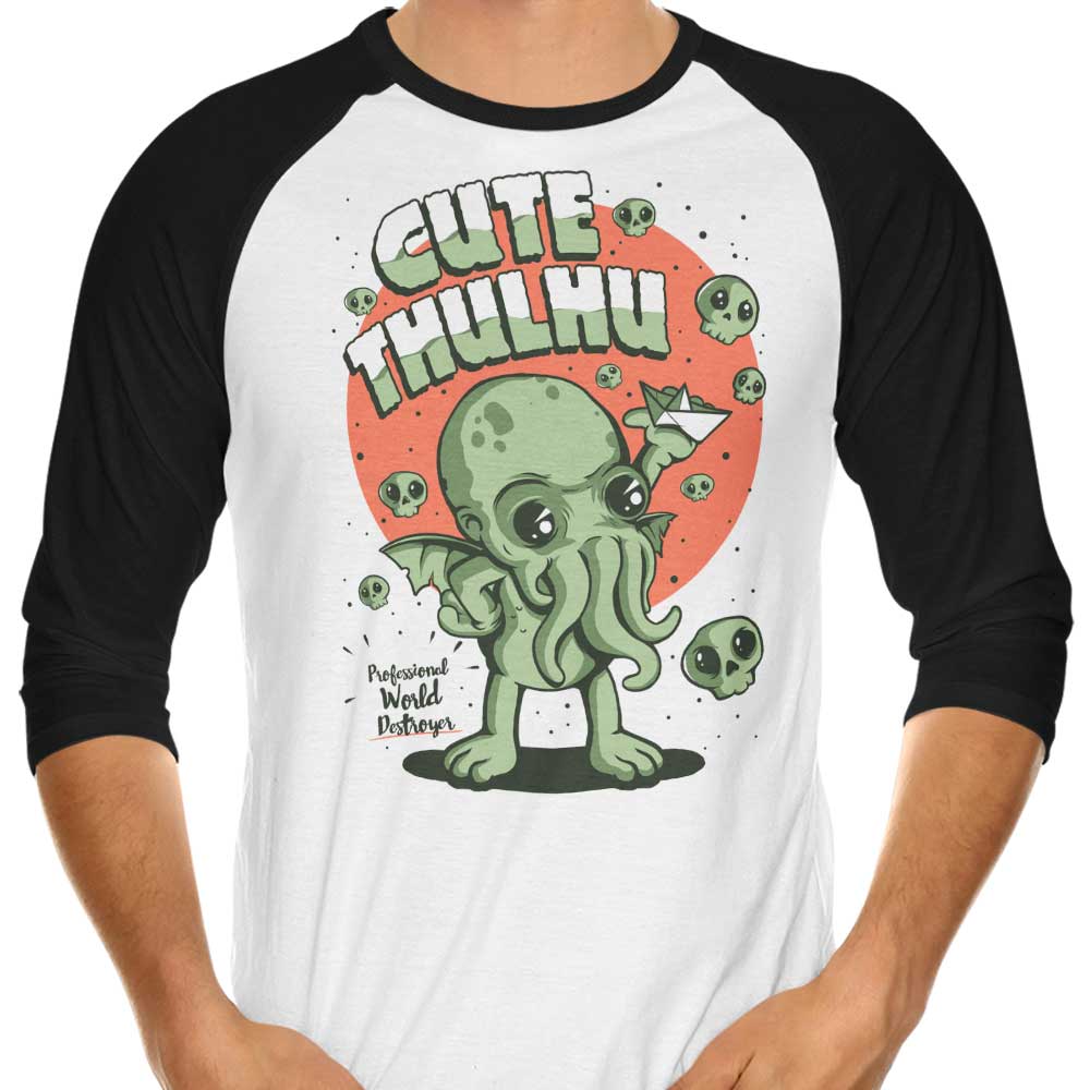 Cute-thulhu - 3/4 Sleeve Raglan T-Shirt Hoodie, Sweatshirt | CiraTrend.com (Image 1)