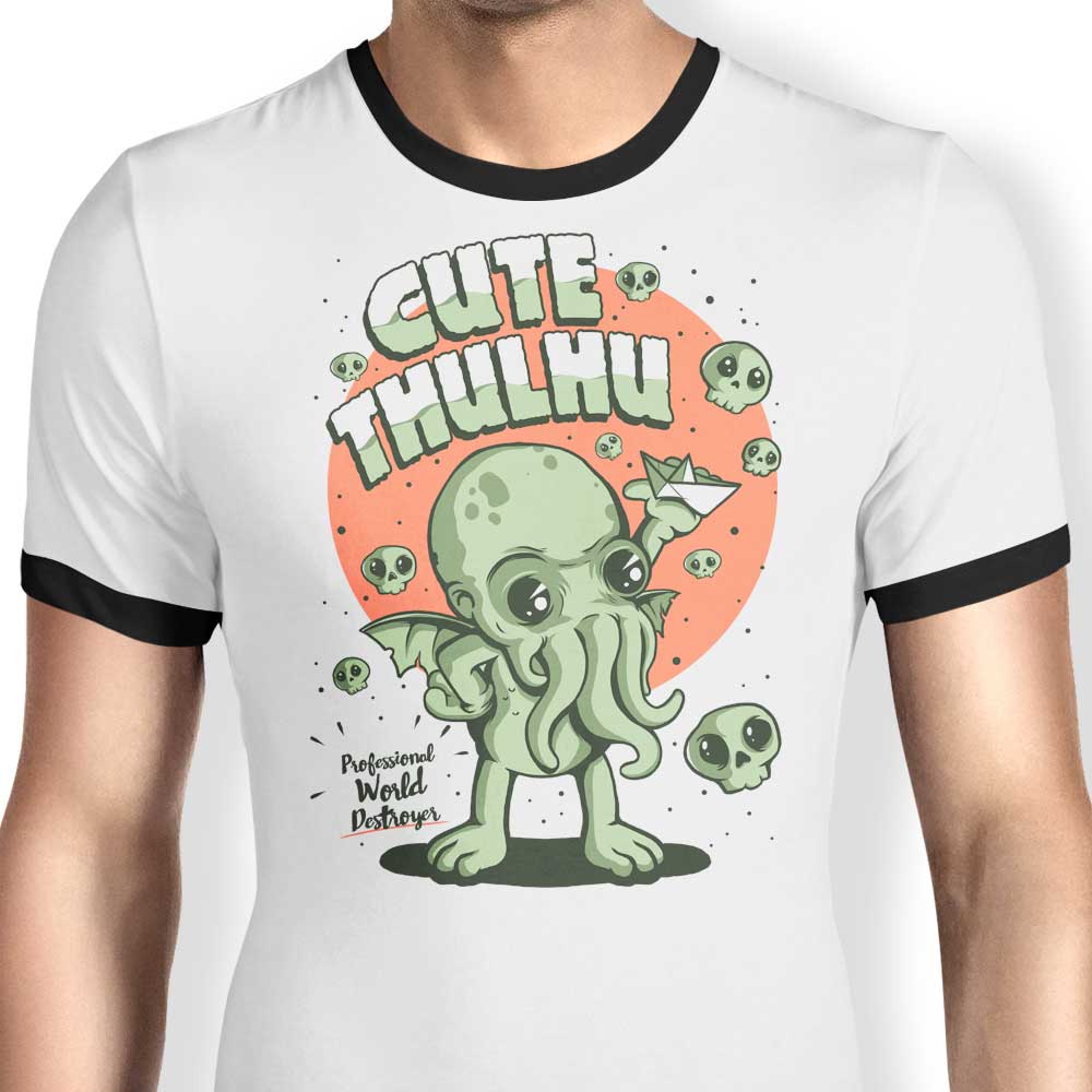 Cute-thulhu - Ringer T-Shirt Hoodie, Sweatshirt | CiraTrend.com (Image 1)