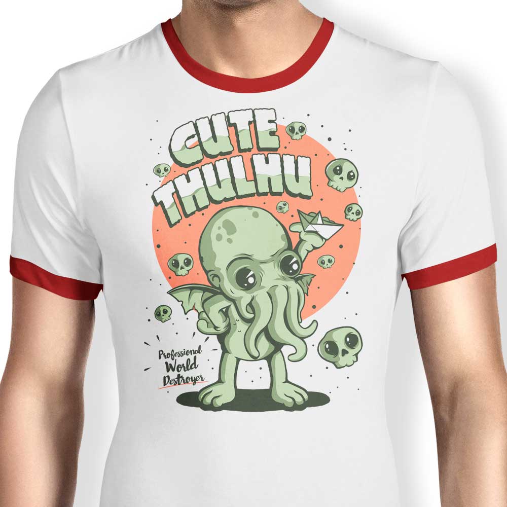 Cute-thulhu - Ringer T-Shirt Hoodie, Sweatshirt | CiraTrend.com (Image 4)