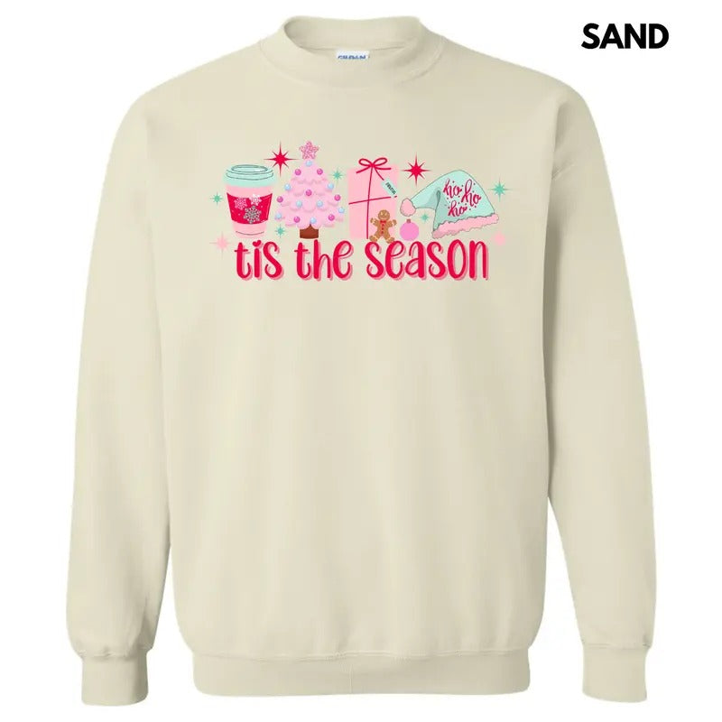 Cutesy Pink Tis The Season Sweatshirt 'NLB' T-Shirts, Hoodie | CiraTrend.com