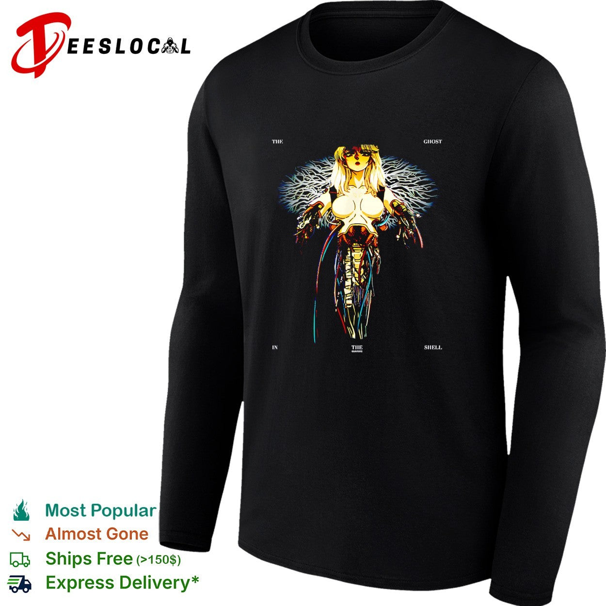 Cyborg woman rising from wires Ghost in the Shell shirt
