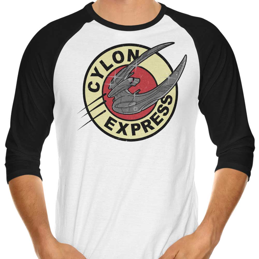 Cylon Express - 3/4 Sleeve Raglan T-Shirt Hoodie, Sweatshirt | CiraTrend.com (Image 1)