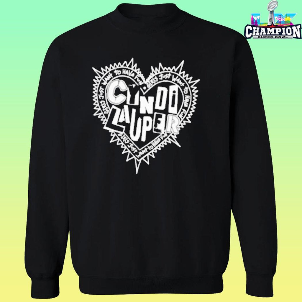 Cyndi Lauper Faded Black Punk Heart Shirt
