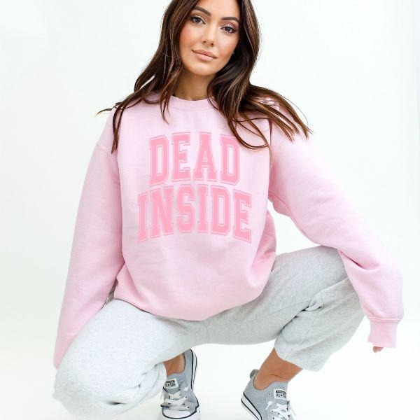 D$AD INSIDE Unisex Long Sleeve Crewneck Sweatshirt | Oversized Graphic | Retro-Inspired Halloween Vibes | Vintage...