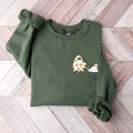 Сute Ghost Dog Sweatshirt, Little Ghost And Dog Shirt, Floral Ghost Shirt, Dog Lovers Halloween Gift, Halloween Dog...