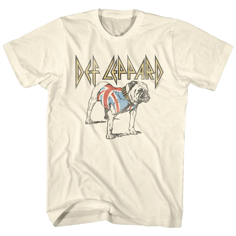 Def Leppard Mens S/S T-Shirt - Bulldog - Solid Natural Hoodie, Sweatshirt | CiraTrend.com