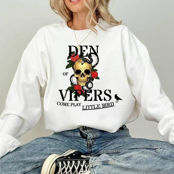 DEN OF VIPERS Crewneck Sweatshirt, Bookish Merch, Books , Dark Romance, Book Tok T-Shirts, Hoodie | CiraTrend.com