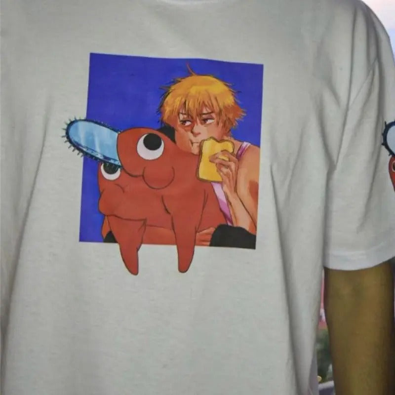 DOG AND CHAINSAW T-Shirt, Anime T-Shirt, Cute Shirt, Vintage Unisex Graphic T-Shirt Hoodie, Sweatshirt | CiraTrend.com