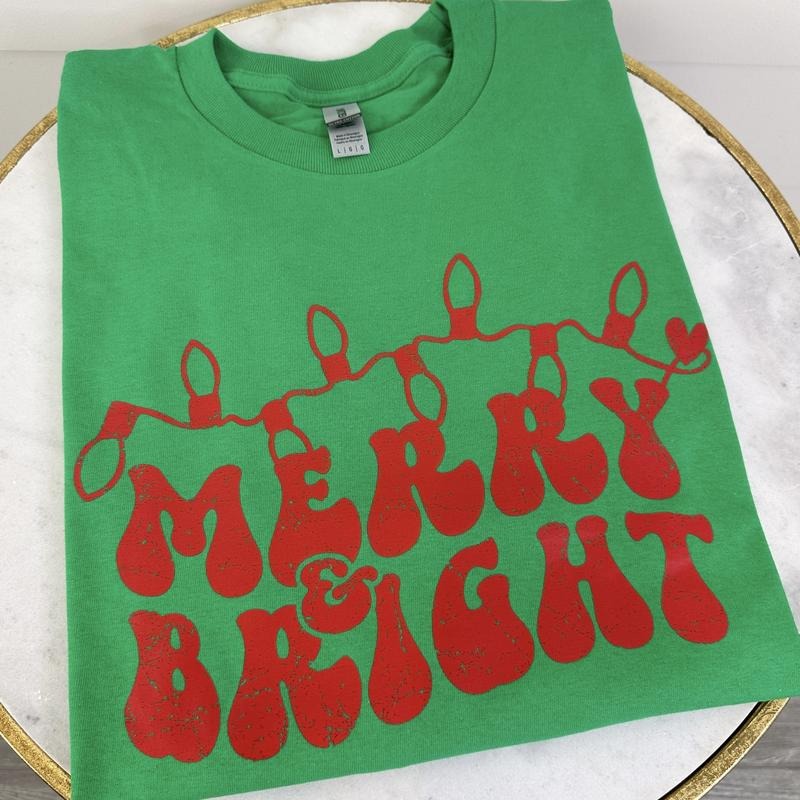 DOORBUSTER - Merry& Bright Christmas Lights T-Shirt *Final Sale* Hoodie, Sweatshirt | CiraTrend.com