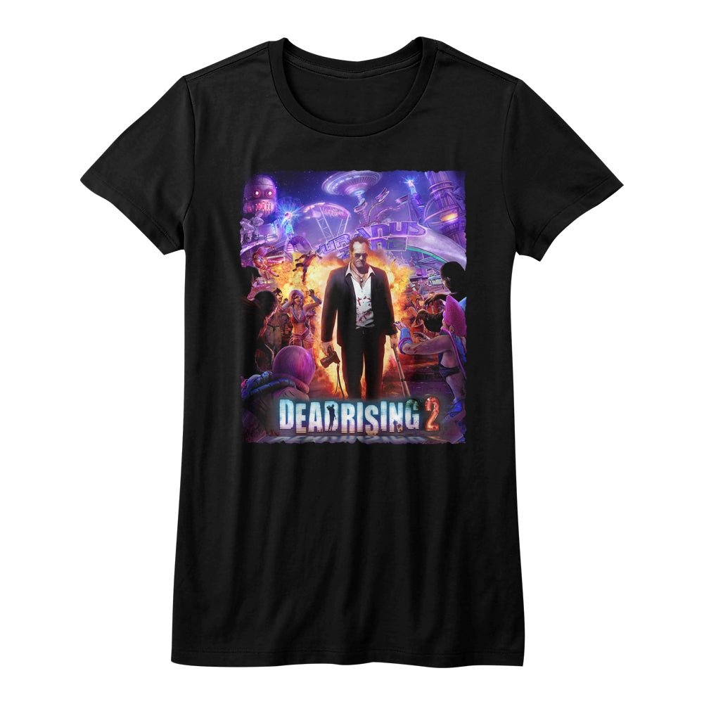 Dead Rising Girls Juniors S/S T-Shirt - Purple Action - Solid Black Hoodie, Sweatshirt | CiraTrend.com