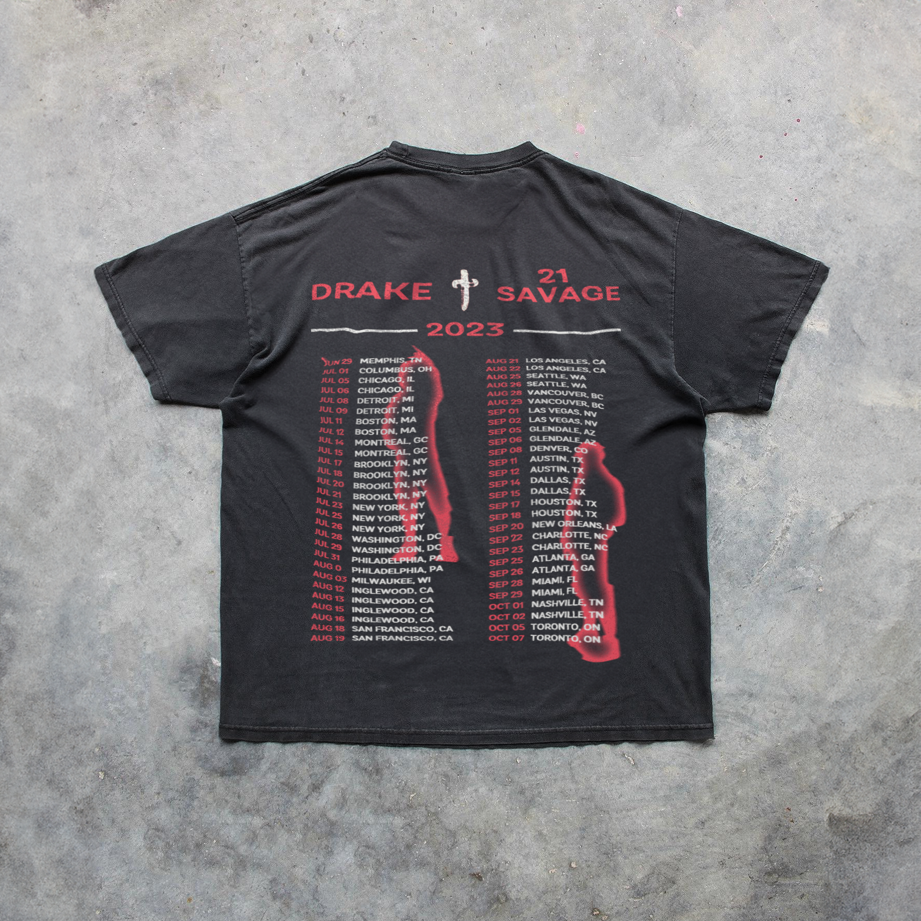 21 SAVAGE & 'IT'S ALL A BLUR' TOUR 2023 MERCH HEAVYWEIGHT BLACK T-SHIRT Hoodie, Sweatshirt | CiraTrend.com (Image 3)