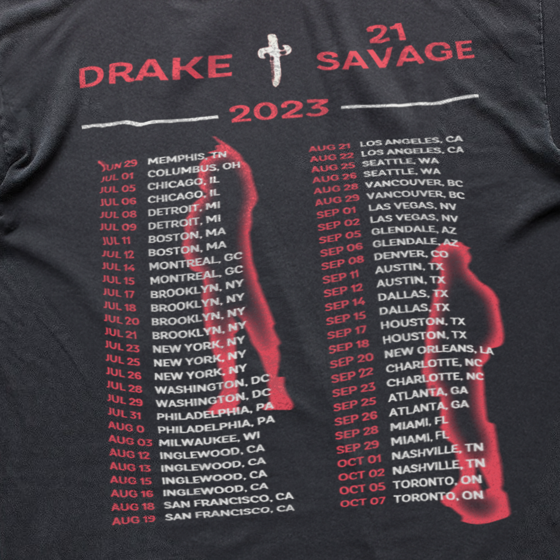 21 SAVAGE & 'IT'S ALL A BLUR' TOUR 2023 MERCH HEAVYWEIGHT BLACK T-SHIRT Hoodie, Sweatshirt | CiraTrend.com (Image 4)
