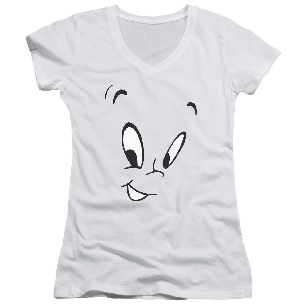 Casper the Friendly Ghost Face - Juniors V-Neck T-Shirt Hoodie, Sweatshirt | CiraTrend.com