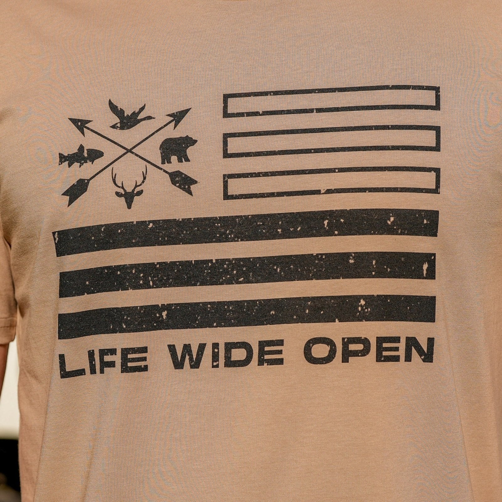 Freedom Outdoors Khaki Tee Hoodie, Sweatshirt | CiraTrend.com (Image 2)