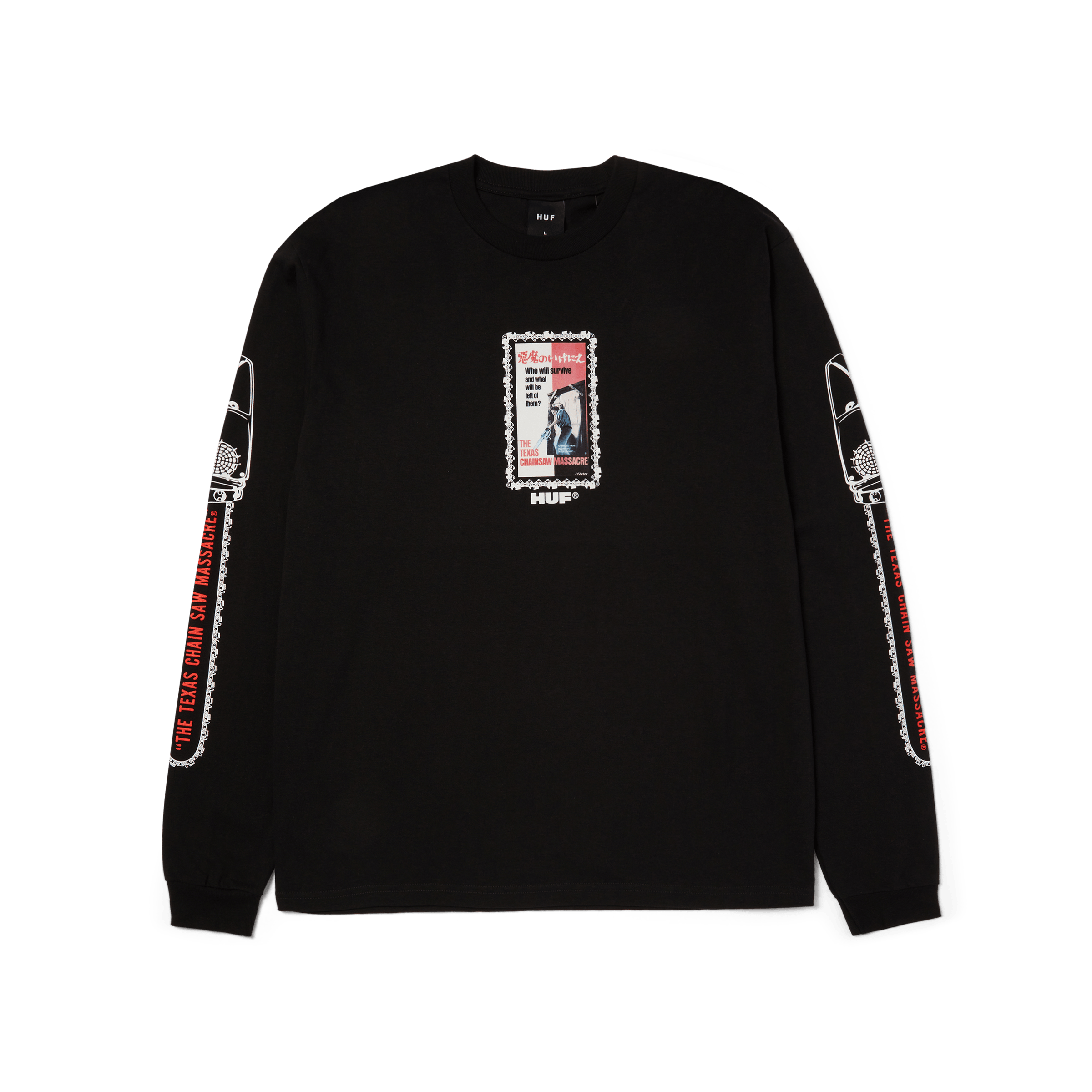 HUF x The Texas Chainsaw Massacre Dual Chain Long Sleeve T-Shirt Hoodie, Sweatshirt | CiraTrend.com (Image 1)