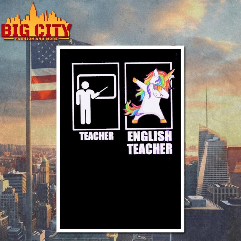 Dabbing Unicorn English Teacher Shirt
