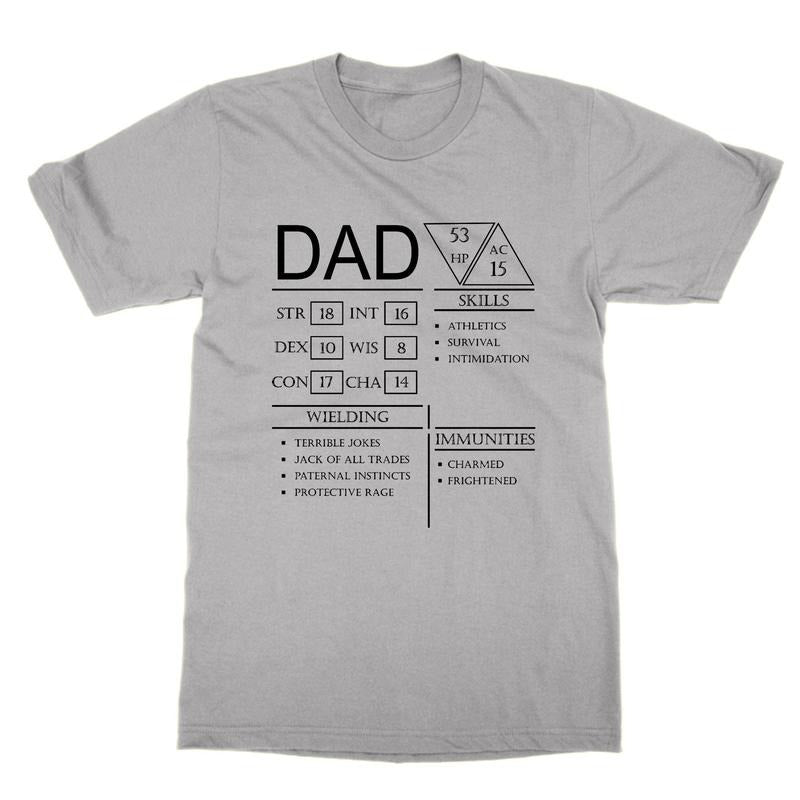 Dad Dungeons And Dragons Character Sheet T Shirt, Tee Rpg Dnd Gm Dungeon Master Fathers Day Top Hoodie, Sweatshirt