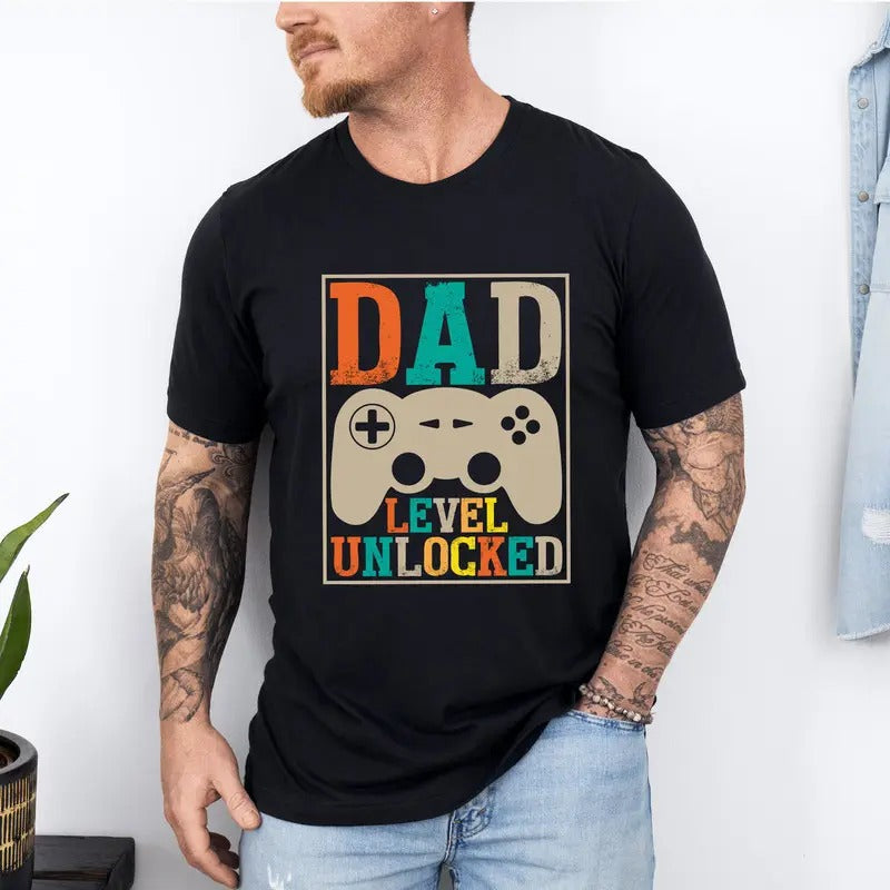 Dad Level Unlocked Shirt, Funny New Dad T-Shirt, Dad Gaming Shirt, First Time Dad, Father's Day Gift Idea Hoodie, Sweatshirt