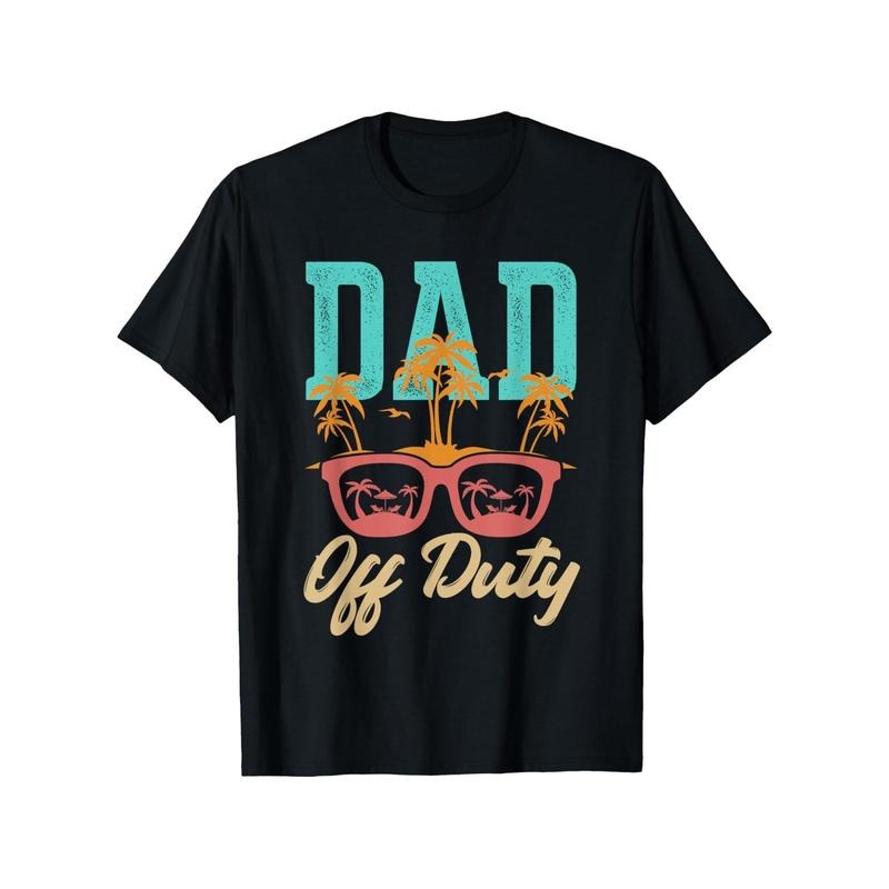 Dad Off Duty" Graphic Tee - Soft & Breathable Cotton, Casual Round Neck T-Shirt for Men & Women, Black Made in USA...
