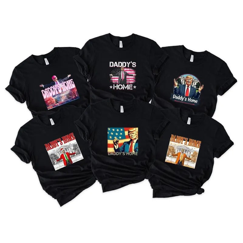 Daddy's Home Trump Shirt, Trump Tshirt, Funny Pink Trump Shirt, Trump Group Shirt, Christmas Trump Shirt, Trump...