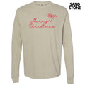 Dainty Script Red Merry Christmas Long Sleeve Comfort Colors T-Shirt 'NLB' Hoodie, Sweatshirt | CiraTrend.com