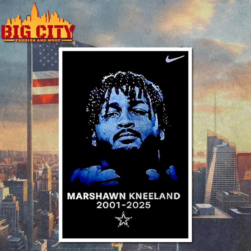 Dallas Cowboys 2025 Marshawn Kneeland Rest In Peace Graphic Signature Shirt