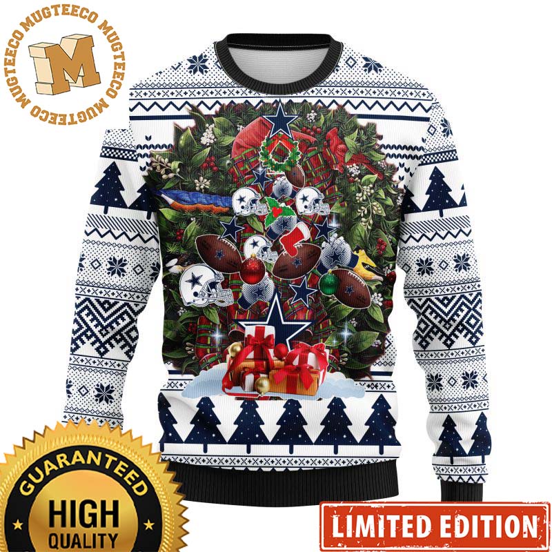 Dallas Cowboys Football Pine Tree Ugly Christmas Sweater – Dallas Cowboys Ugly Christmas Sweater