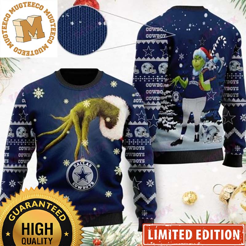 Dallas Cowboys Ornament Grinch Hand Ugly Christmas Sweater – Dallas Cowboys Ugly Sweater