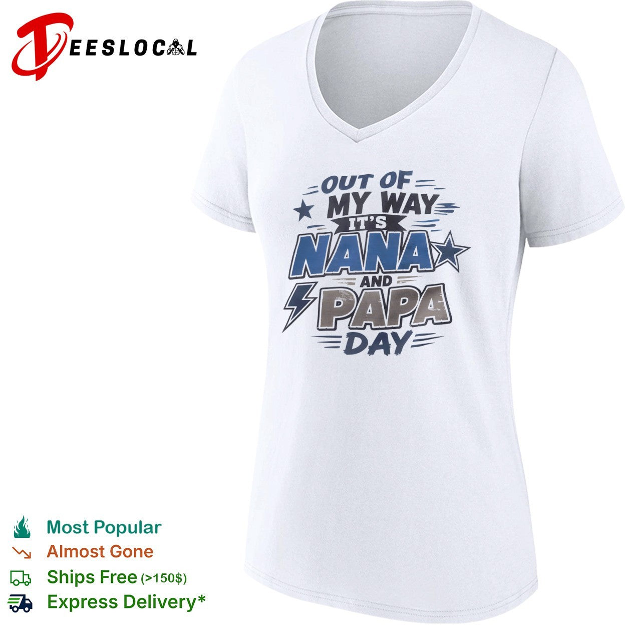 Dallas Cowboys out of my way it’s Nana and Papa day star lightning bolt shirt