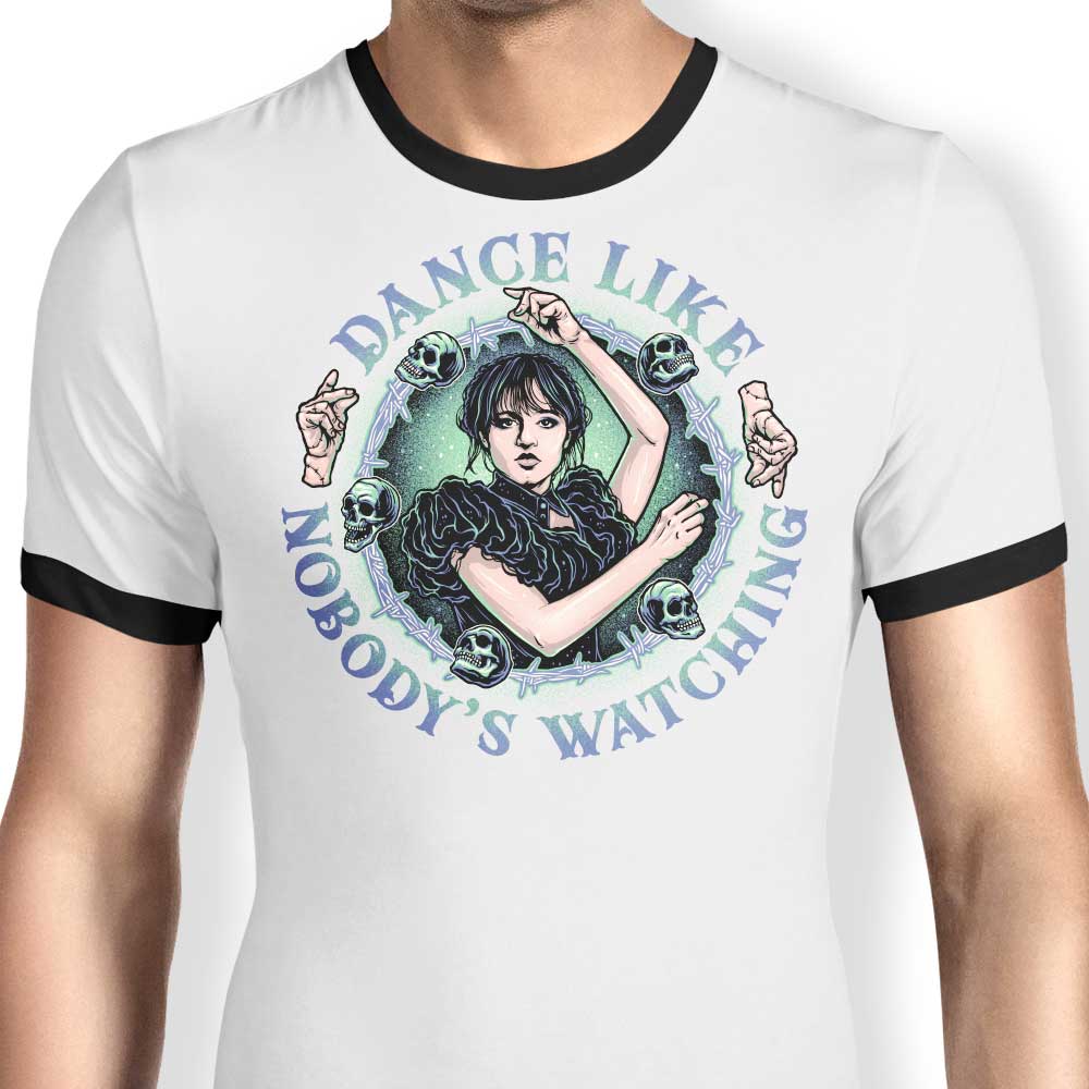 Dance Like Nobody's Watching - Ringer T-Shirt Hoodie, Sweatshirt | CiraTrend.com (Image 1)