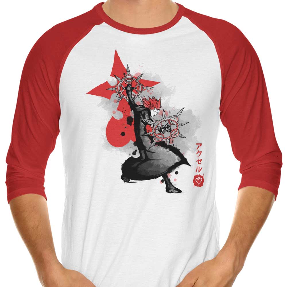 Dancing Flames Sumi-e - 3/4 Sleeve Raglan T-Shirt Hoodie, Sweatshirt | CiraTrend.com (Image 3)
