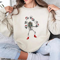 Dancing Skeleton Shirt for Women, Santa Skeleton Lights Sweatshirt, Flying Skeleton Head Shirt, Dead Inside Shirt, Girls...