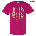 Dark Floral Monogram Gildan Short Sleeve T-Shirt 'NLB' Hoodie, Sweatshirt | CiraTrend.com