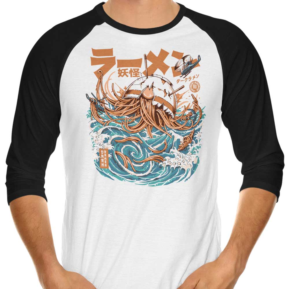 Dark Great Ramen - 3/4 Sleeve Raglan T-Shirt Hoodie, Sweatshirt | CiraTrend.com (Image 1)