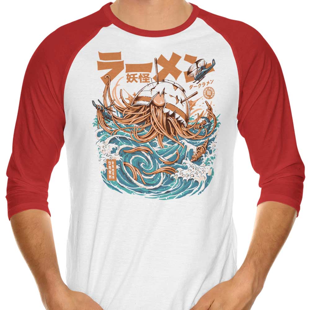 Dark Great Ramen - 3/4 Sleeve Raglan T-Shirt Hoodie, Sweatshirt | CiraTrend.com (Image 3)