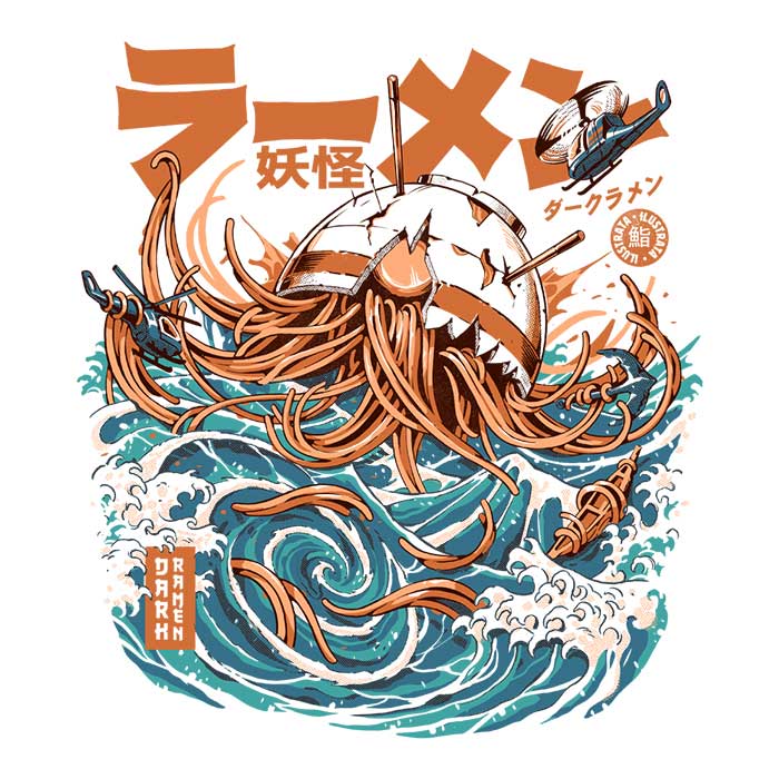 Dark Great Ramen - Ringer T-Shirt Hoodie, Sweatshirt | CiraTrend.com (Image 2)