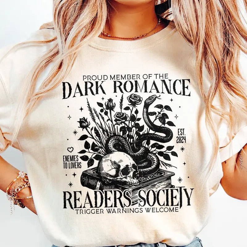 Dark Romance Readers Society T-Shirt, Book Lover Sweatshirt, Bookish, Smut Lover Gift, Dark Romance Book, Spicy Book...