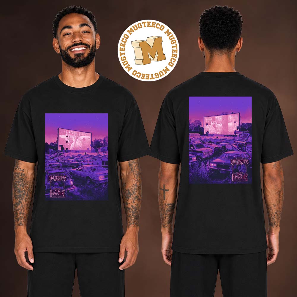 Dave Matthews Band Gilford NH Night One And Two Event Poster At BankNH Pavilion On July 14 2026 Two Sided Unisex T Shirt