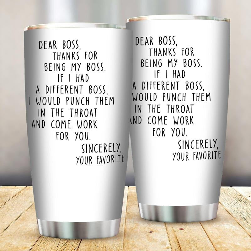 Dear Boss Reusable Coffee Cup Tumbler, Washable, Ideal for Best Friends, Sisters, Family Members, Coworkers Drinkware...