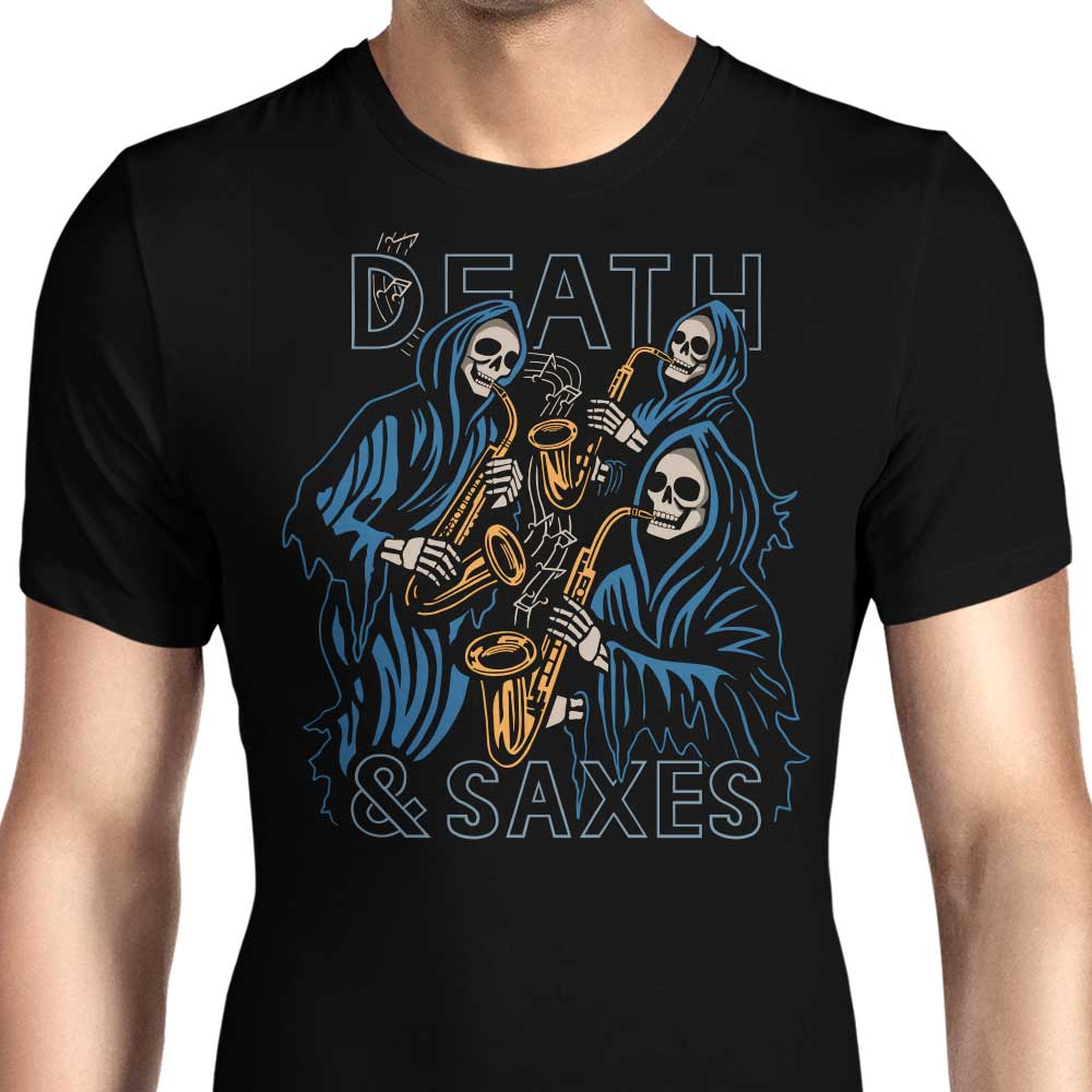 Death and Saxes - Men's Apparel T-Shirts, Hoodie, Sweatshirt | CiraTrend.com (Image 1)