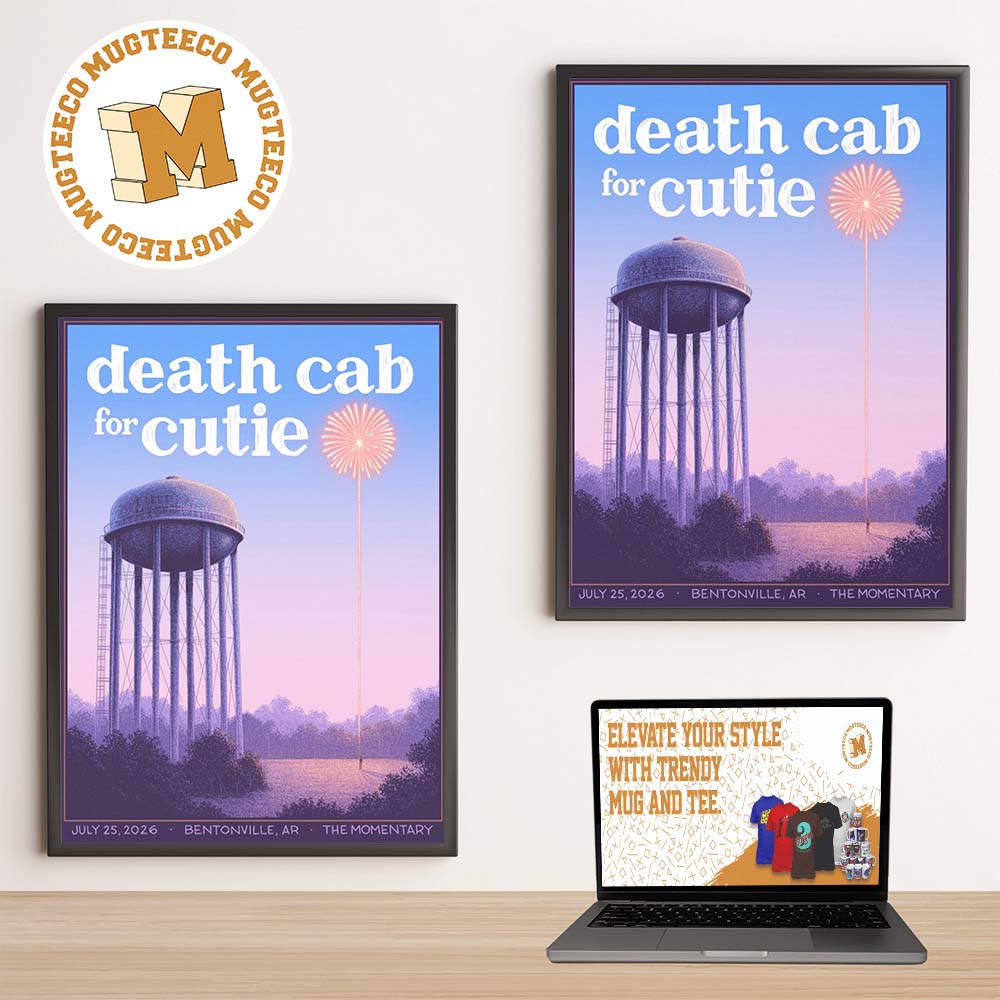 Death Cab For Cutie Bentonville AR 2026 Event Poster At The Momentary On July 25 2026 Home Decor Poster Canvas
